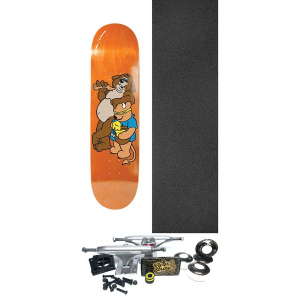 World Industries Skateboards Mullen Bear Orange Skateboard Deck - 8.5" x 32" - Complete Skateboard Bundle